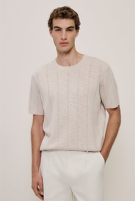 Linen Cotton Slub Knit T-shirt