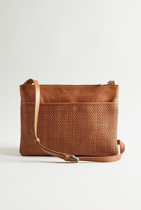 Tan Nadia Woven Crossbody WOMEN Accessories Trenery