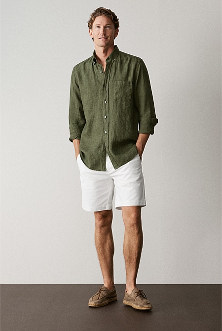 Regular Fit Delave Linen Shirt