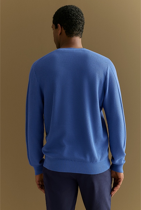 Cotton Textured Knit Crew