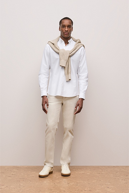 Regular Fit Cotton Monogram Oxford Shirt
