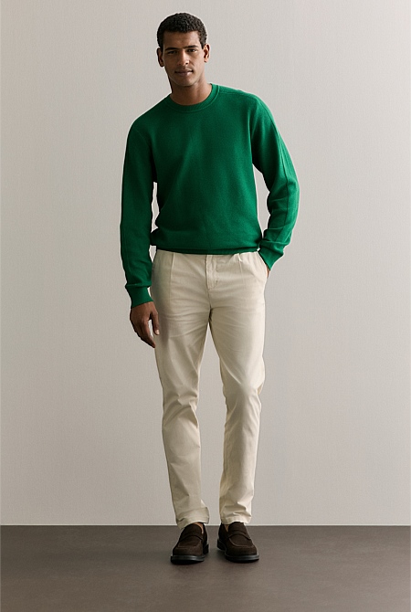 Cotton Textured Knit Crew