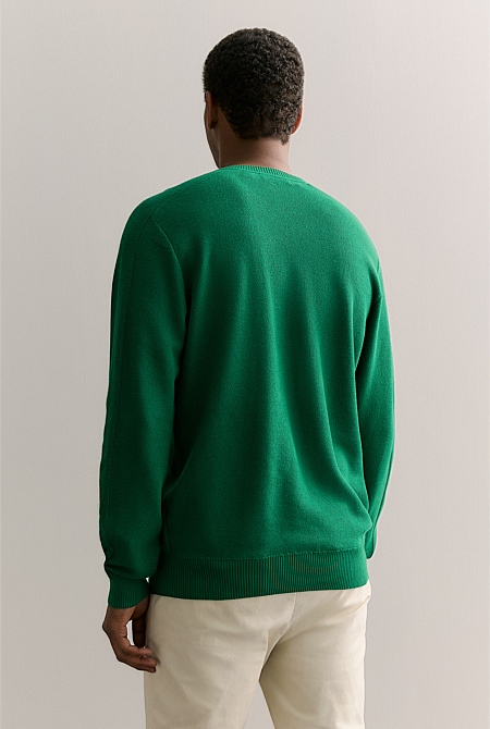 Cotton Textured Knit Crew