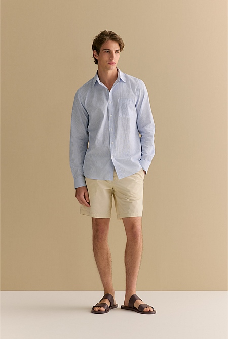 Chalk Organically Grown Cotton Pull On Short MEN Shorts Trenery