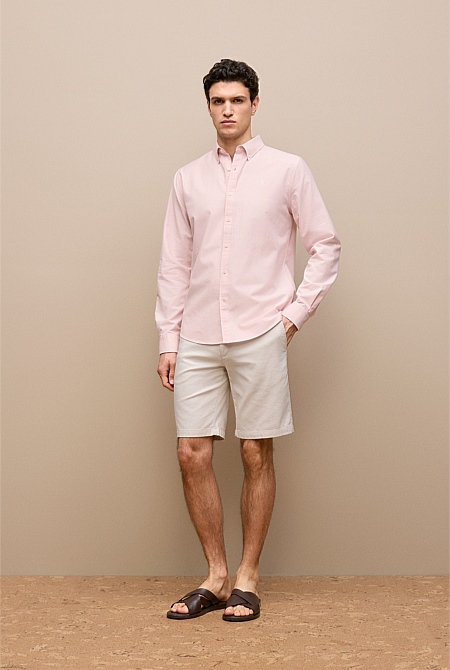 Regular Fit Yarn Dyed Cotton Monogram Oxford Shirt Regular Fit Yarn Dyed Cotton Monogram Oxford Shirt