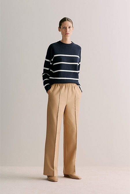 Pintucked Pull On Pant