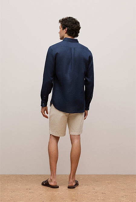 Regular Fit Linen Classic Long Sleeve Shirt