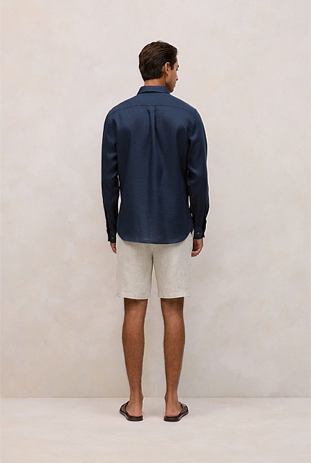 Regular Fit Linen Classic Long Sleeve Shirt