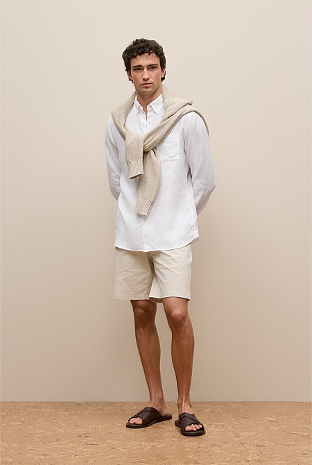 Regular Fit Linen Classic Long Sleeve Shirt
