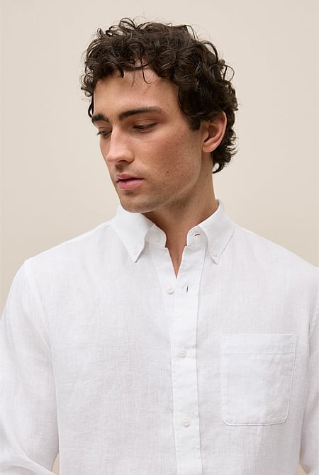 Regular Fit Linen Classic Long Sleeve Shirt