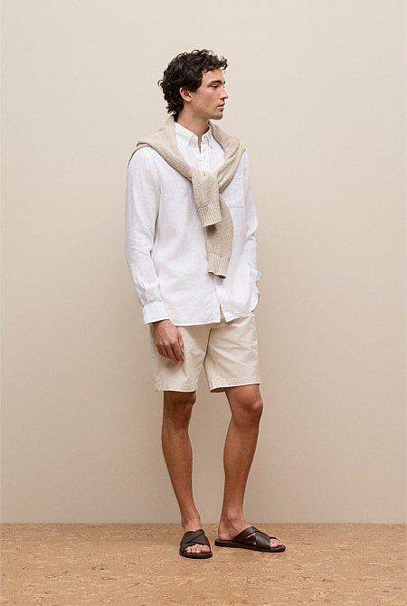Regular Fit Linen Classic Long Sleeve Shirt