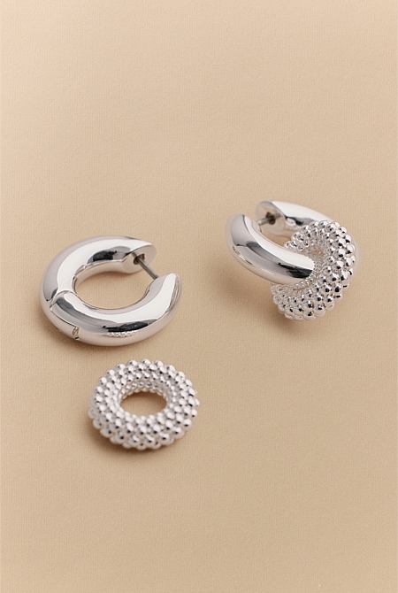 Rava Drop Hoop Earrings