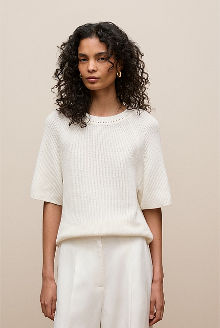 Textured 3/4 Sleeve Knit Textured 3/4 Sleeve Knit