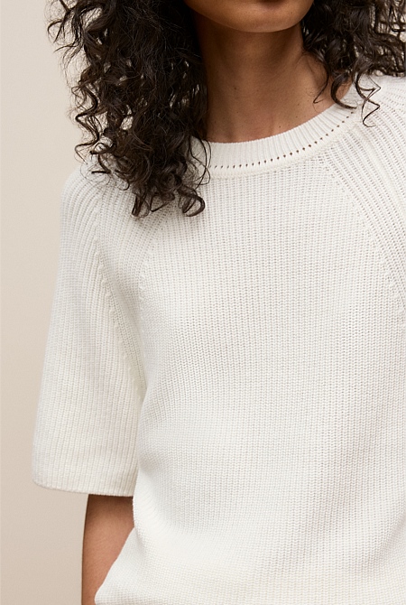Textured 3/4 Sleeve Knit