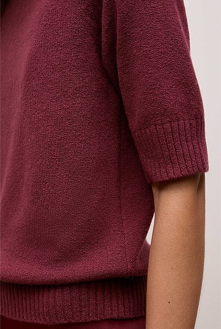 Boucle Mock Neck