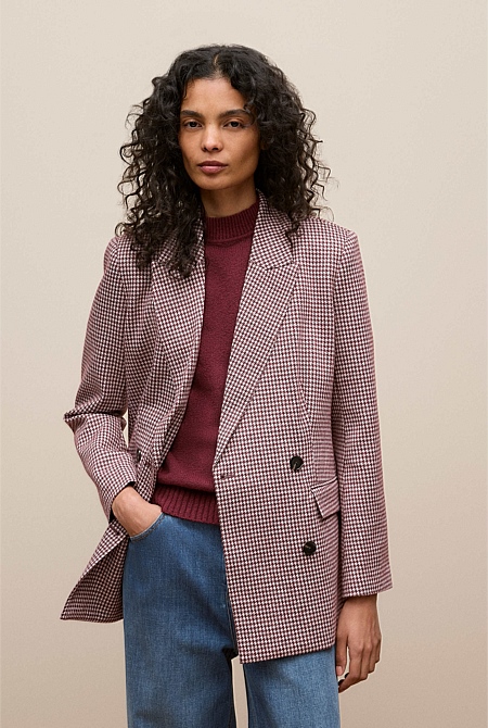 Puppytooth Ponte Double Breasted Blazer Puppytooth Ponte Double Breasted Blazer