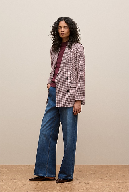 Puppytooth Ponte Double Breasted Blazer