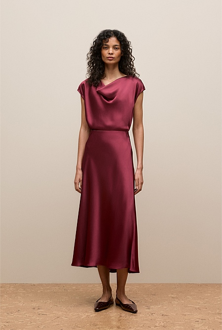 Satin Bias Cut Skirt