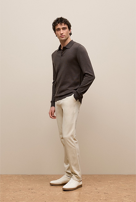 Merino Long Sleeve Polo
