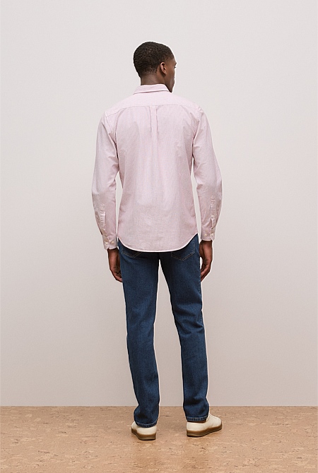 Regular Fit Yarn Dyed Stripe Oxford Shirt
