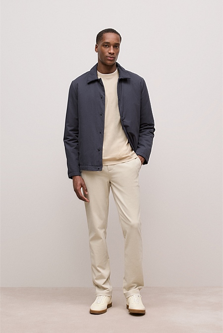 Mercerised Cotton Tipped Long Sleeve T-shirt
