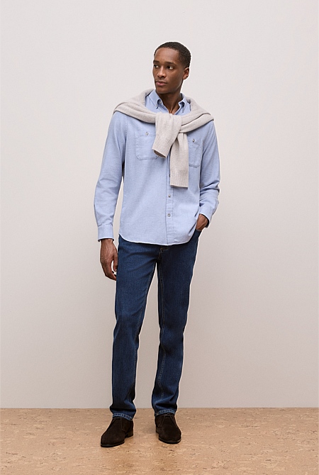 Brushed Cotton Melange Shirt