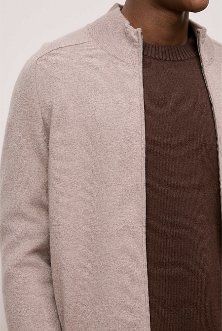 Cashmere Zip Through Knit