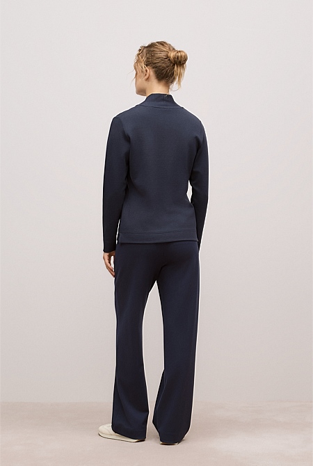 Jacquard Shawl Neck Sweat