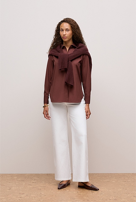 Cotton Poplin Long Sleeve Shirt
