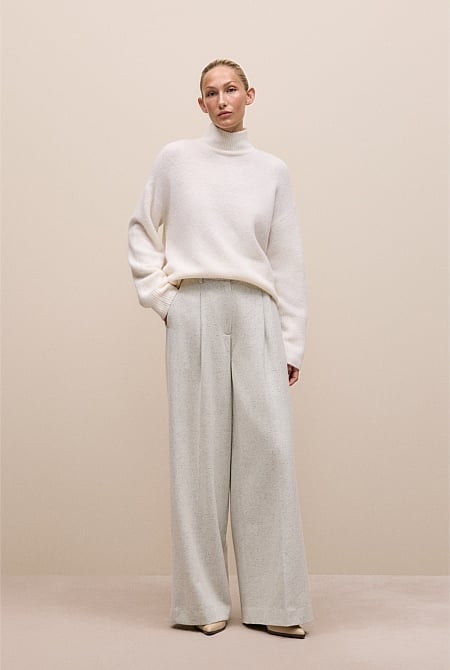 Alpaca Merino Blend Relaxed Mock Neck