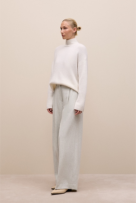 Alpaca Merino Blend Relaxed Mock Neck