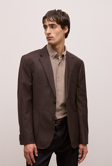 Italian Wool Check Blazer