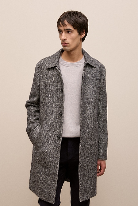 Italian Wool Blend Longline Coat