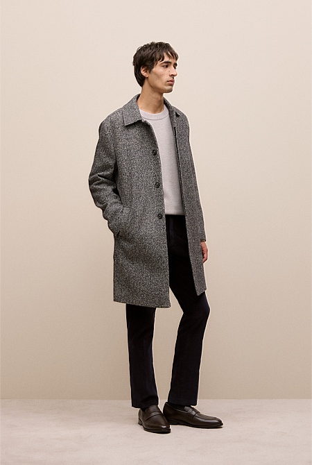 Italian Wool Blend Longline Coat
