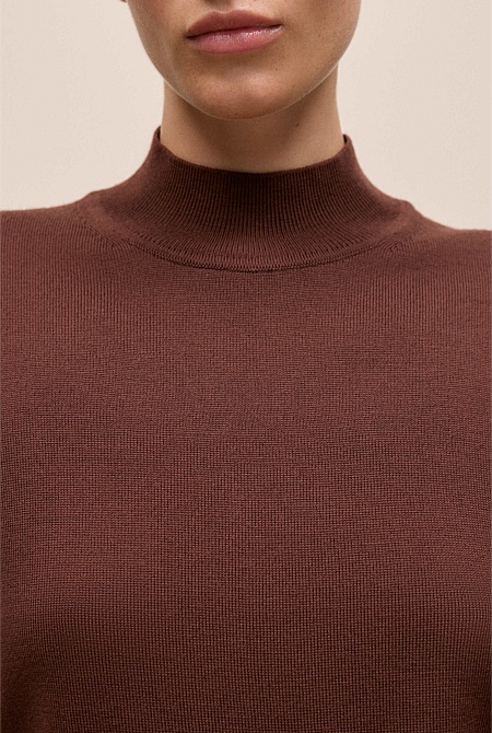 Merino Mock Neck