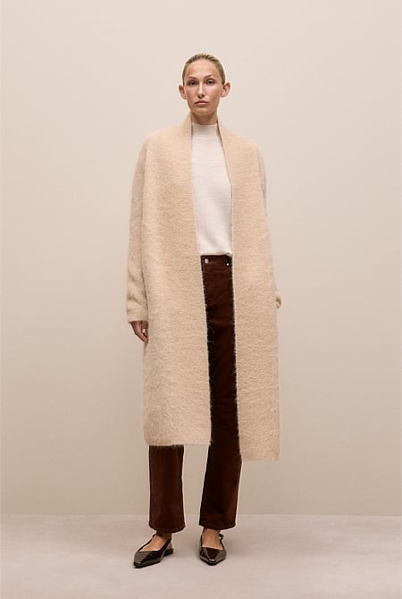 Brushed Alpaca Longline Cardigan