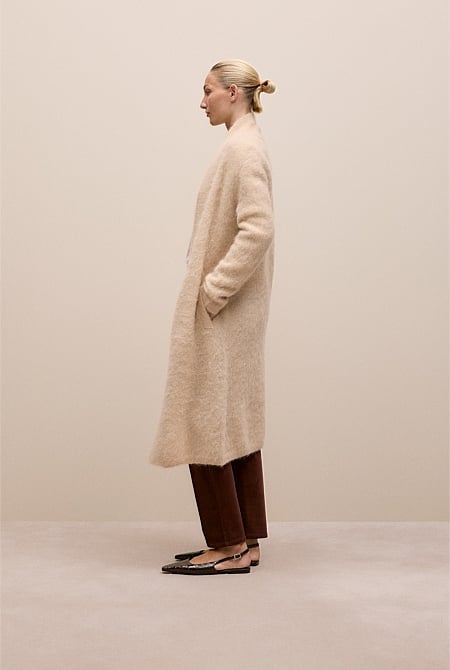 Brushed Alpaca Longline Cardigan