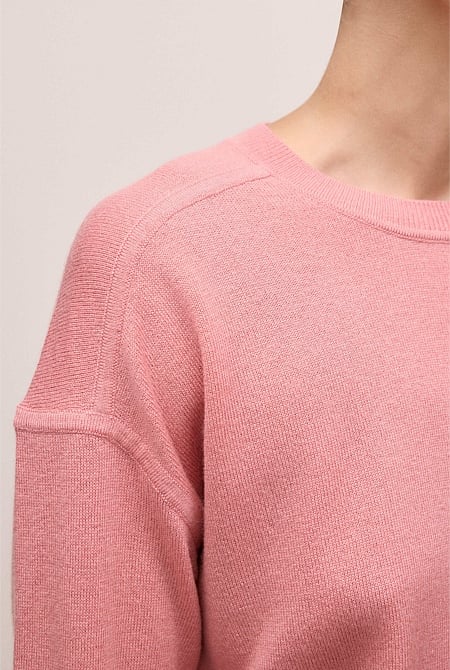 Merino Cashmere Forward Shoulder Seam Crew