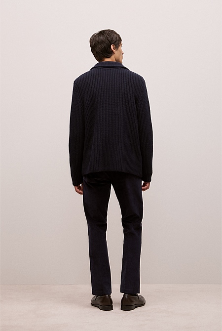 Merino Lapel Cardigan