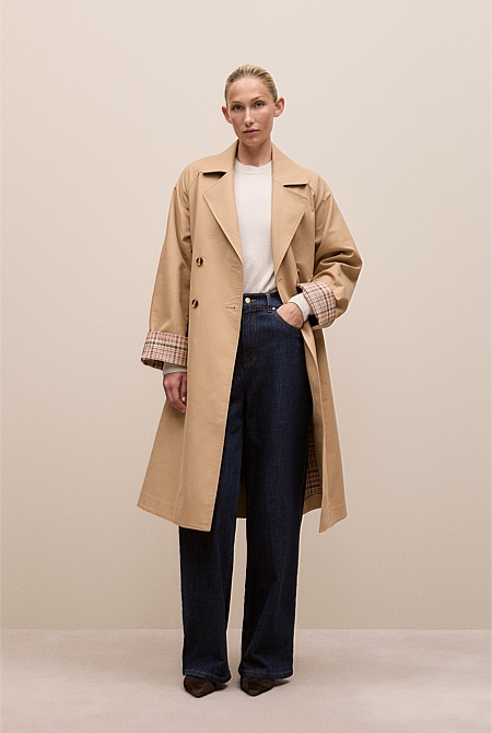 Cotton Twill Cuff Detail Trench Coat Cotton Twill Cuff Detail Trench Coat