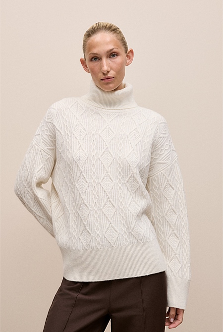 Merino Cable Rollneck