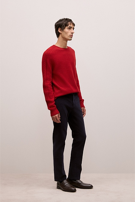 Merino Cable Detail Crew