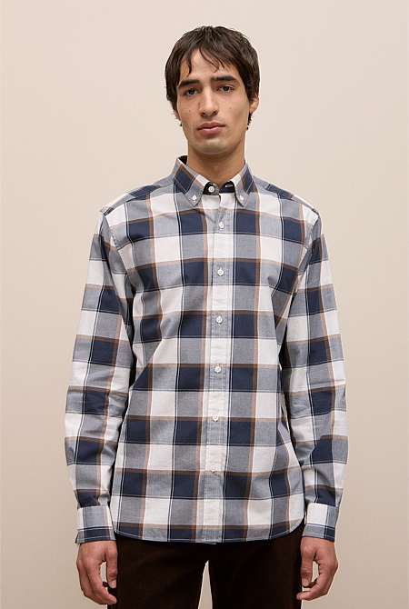 Regular Fit Brushed Check Shirt