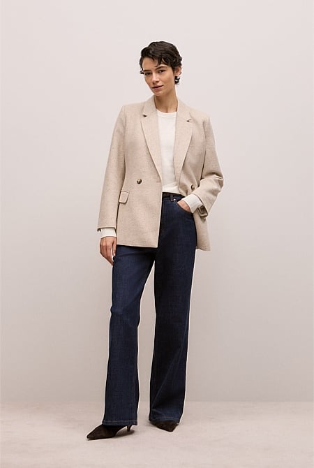 Merino Cashmere Forward Shoulder Seam Crew