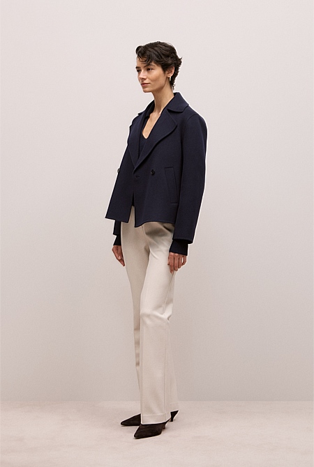 Merino Open Collar Knit