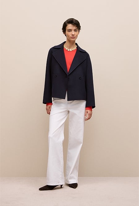 Merino Cashmere Forward Shoulder Seam Crew