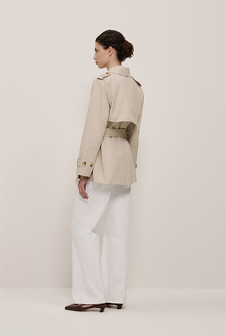 Short Belted Trench Coat