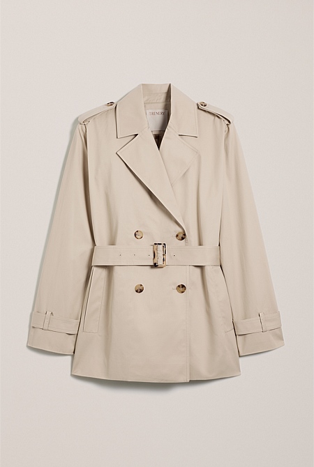 Short Belted Trench Coat
