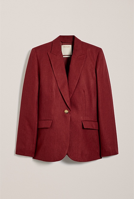 Linen Twill Single Breasted Blazer