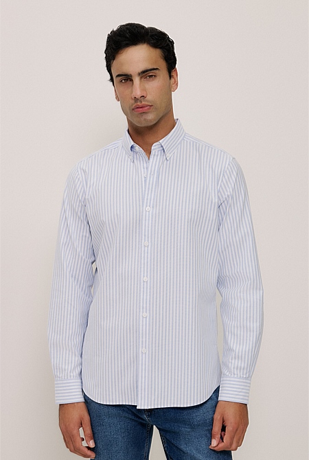 Regular Fit Wide Stripe Oxford Shirt Regular Fit Wide Stripe Oxford Shirt